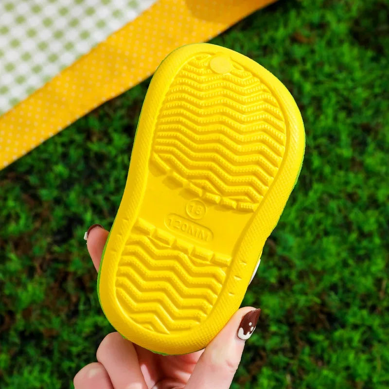 Summer Kids Sandals Hole Children's Shoes Slippers Soft Anti-Skid Cartoon DIY