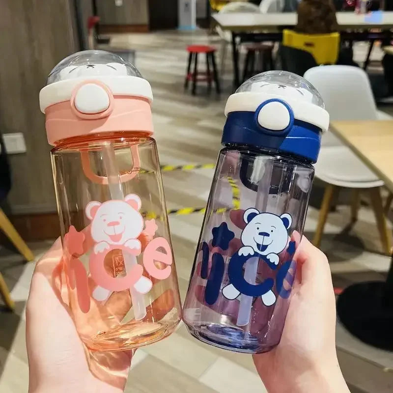 550/650ml Cute Plastic Water Bottle for Drinking Portable Sport Tea Cup Kitchen