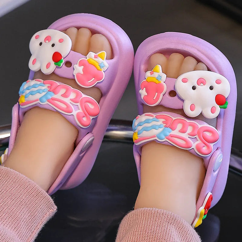 Children Summer Cartoon Sandals Kids Non-slip Baby Girls Cartoon Cute Rabbit