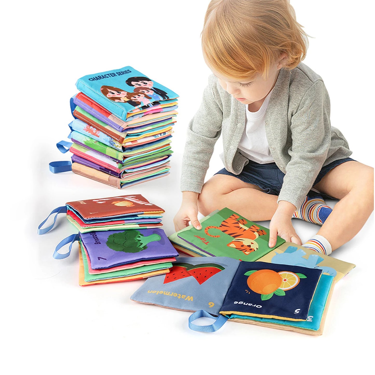 Soft Baby Books toys Montessori 3D Touch Feel High Contrast Cloth Book Sensory