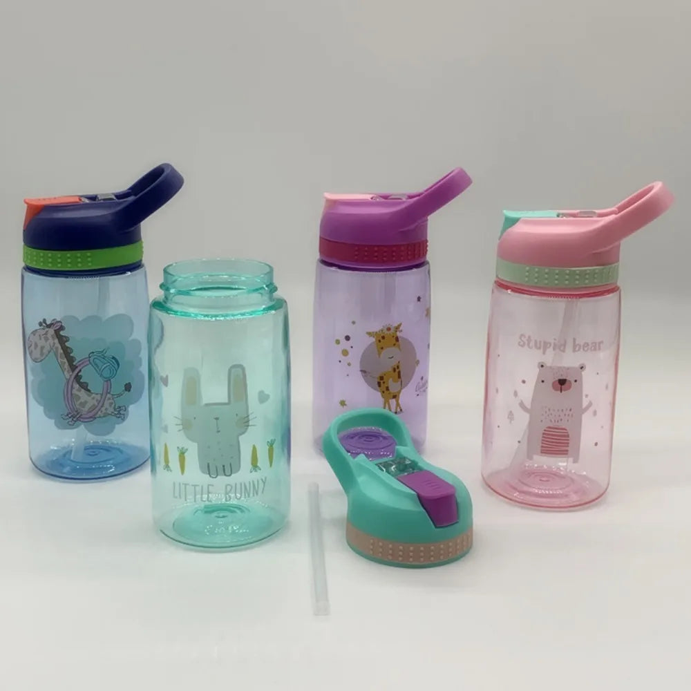 Kids Water Bottle with Straw BPA Free Children's Drinking Kettle 480ML Healthy