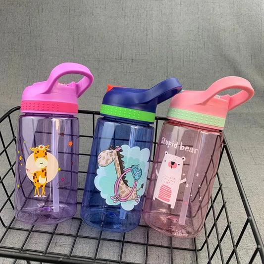 Kids Water Bottle with Straw BPA Free Children's Drinking Kettle 480ML Healthy