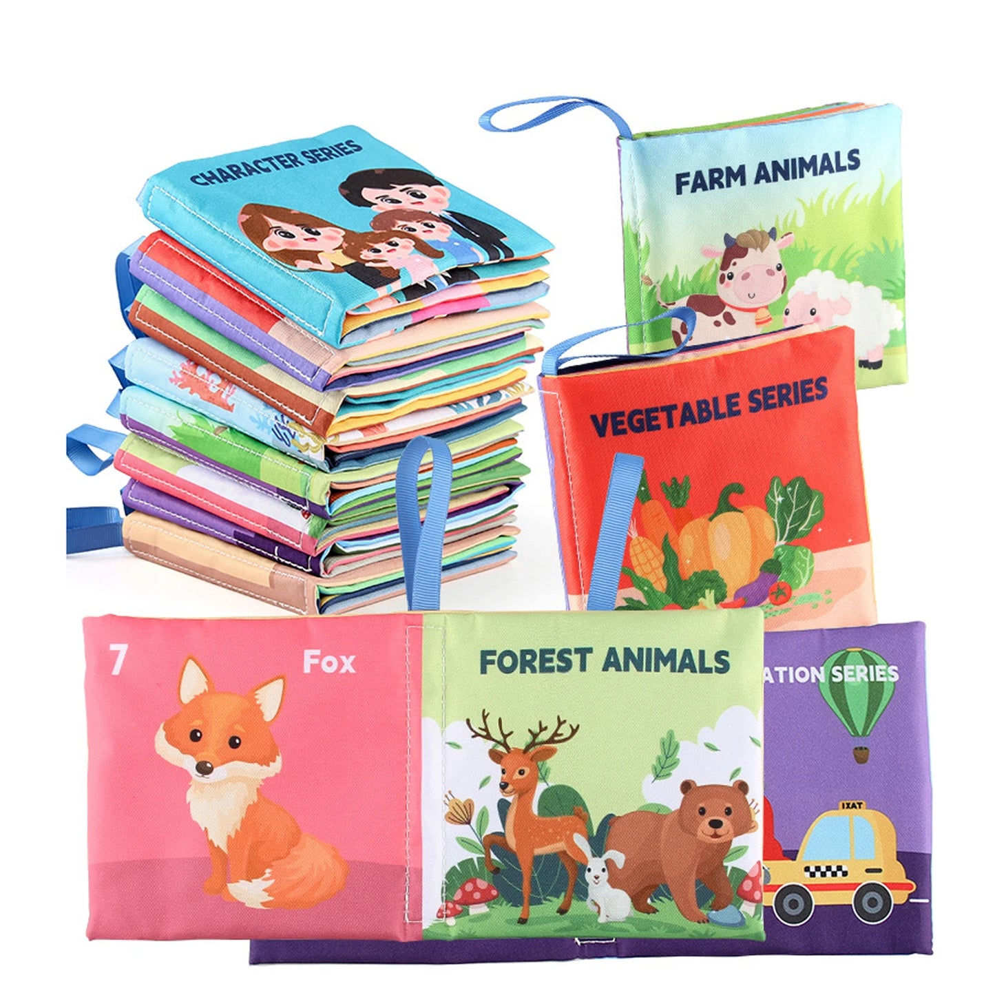 Soft Baby Books toys Montessori 3D Touch Feel High Contrast Cloth Book Sensory