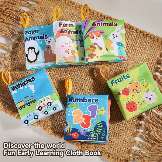 Children Early Educational Toys Rustle Sound Soft Cloth Book Fruits Animal