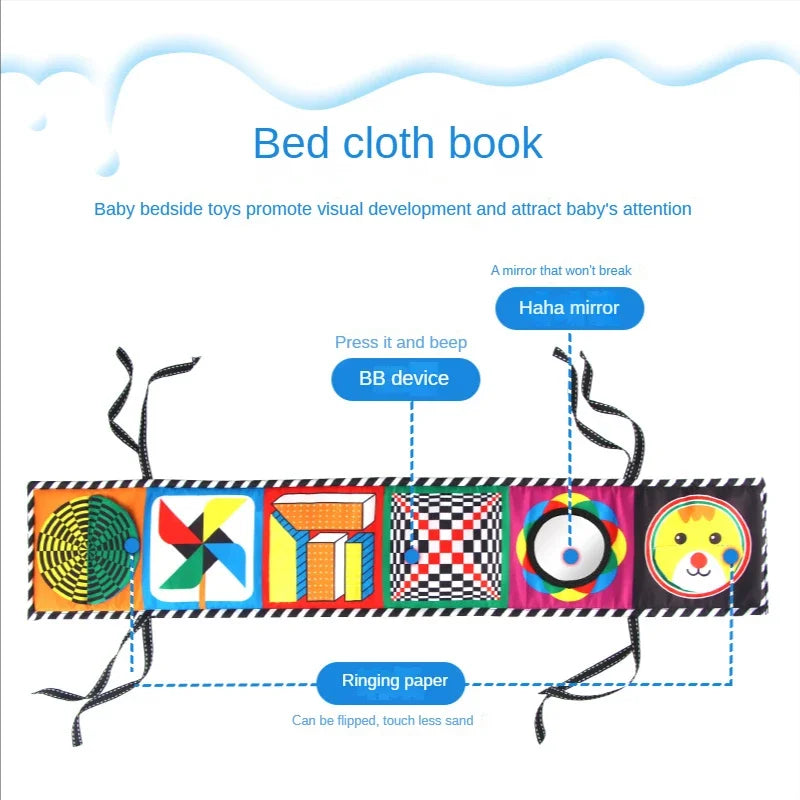 Novelty Distorting Mirror Cloth Book Toy Baby Bed Cloth Book Kid Bedside