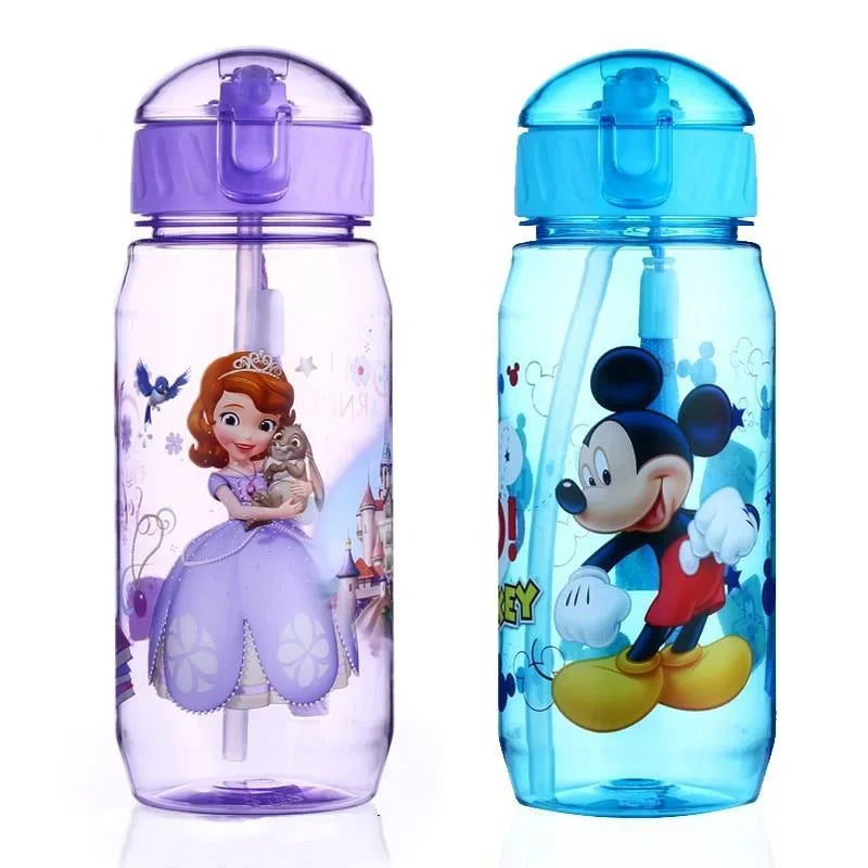 Disney Straw Cup Marvel Captain Mikey Minnie Mouse Sofia Childen Cartoon