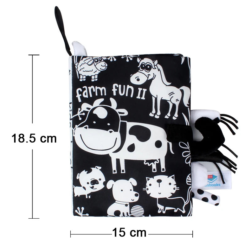 High Contrast Baby Book Toys Stroller Crib Bumper Quiet Black and White Books