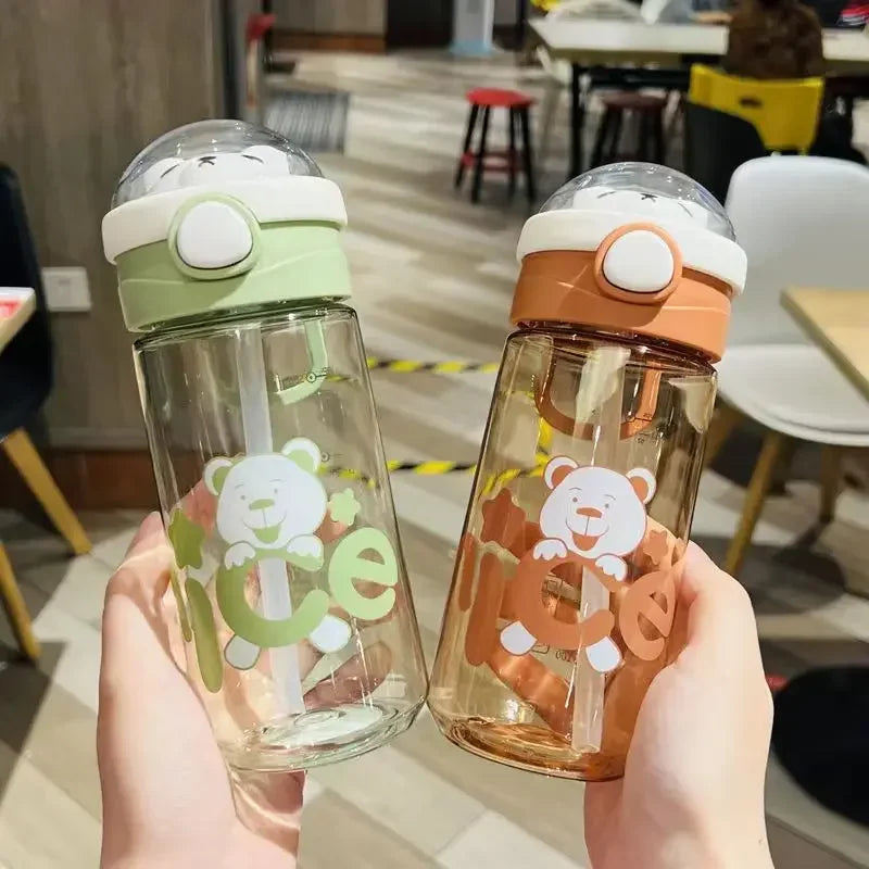 550/650ml Cute Plastic Water Bottle for Drinking Portable Sport Tea Cup Kitchen