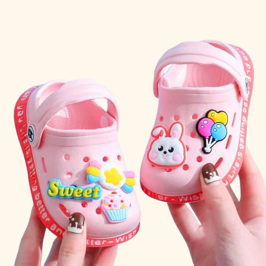 Summer Kids Sandals Hole Children's Shoes Slippers Soft Anti-Skid Cartoon DIY