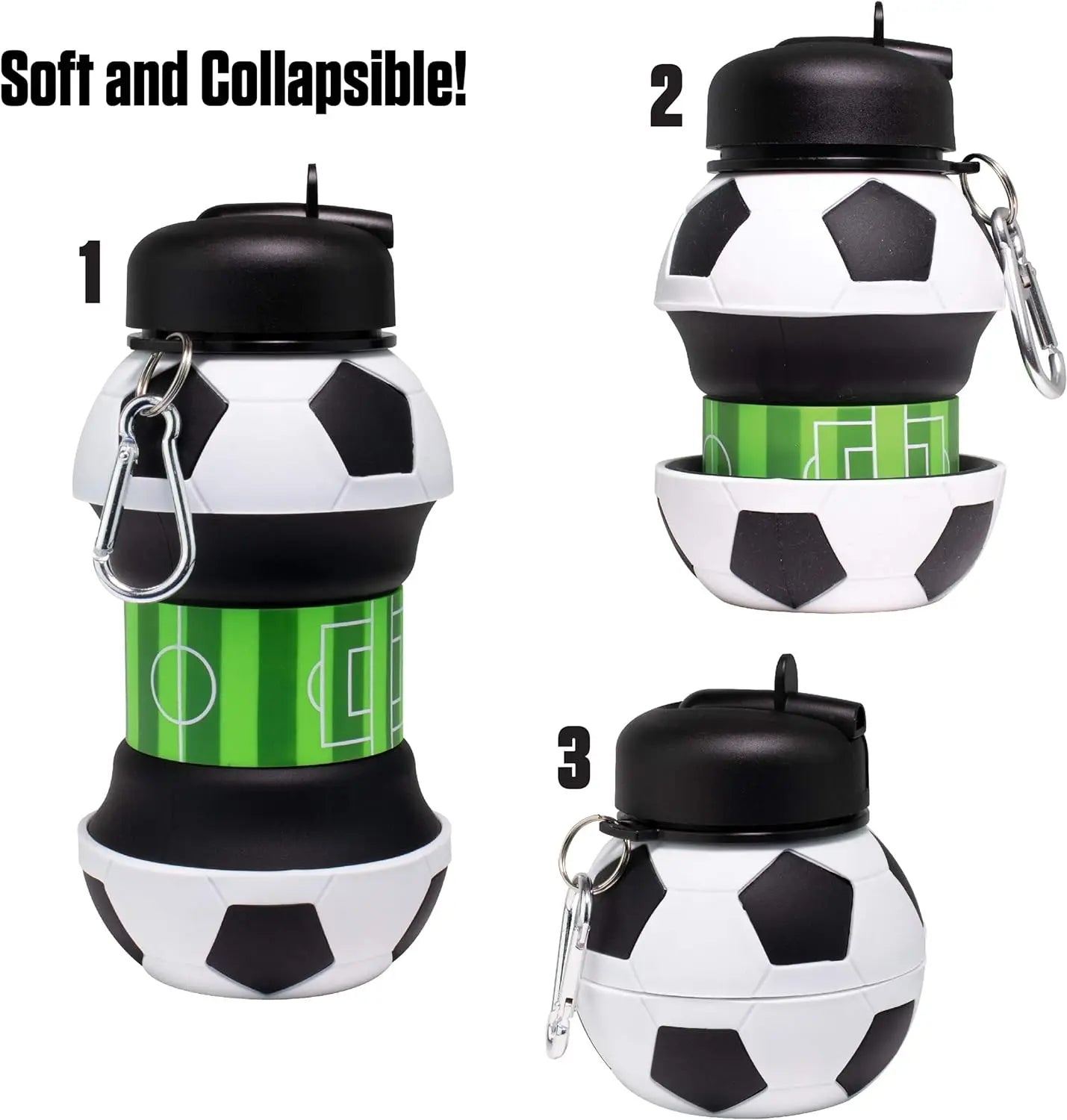 Soft Water Bottle Silicon Sports Bottle for Water Basketball Soccer Ball  BPA