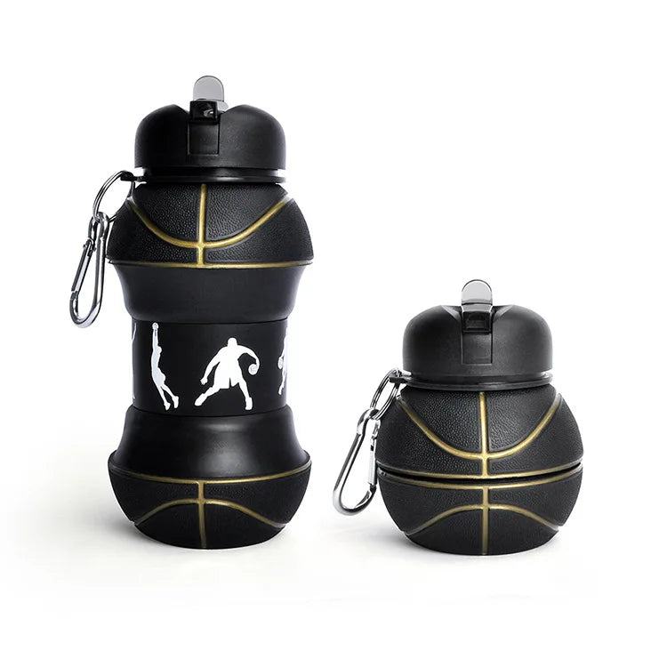 Soft Water Bottle Silicon Sports Bottle for Water Basketball Soccer Ball  BPA