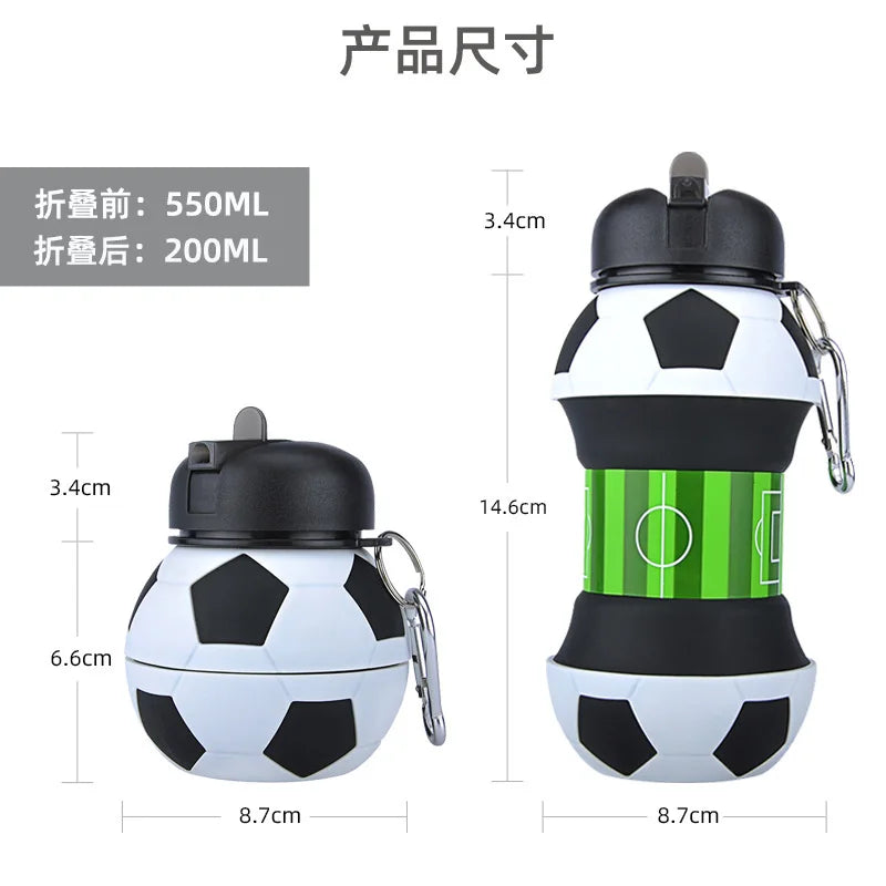 Soft Water Bottle Silicon Sports Bottle for Water Basketball Soccer Ball  BPA