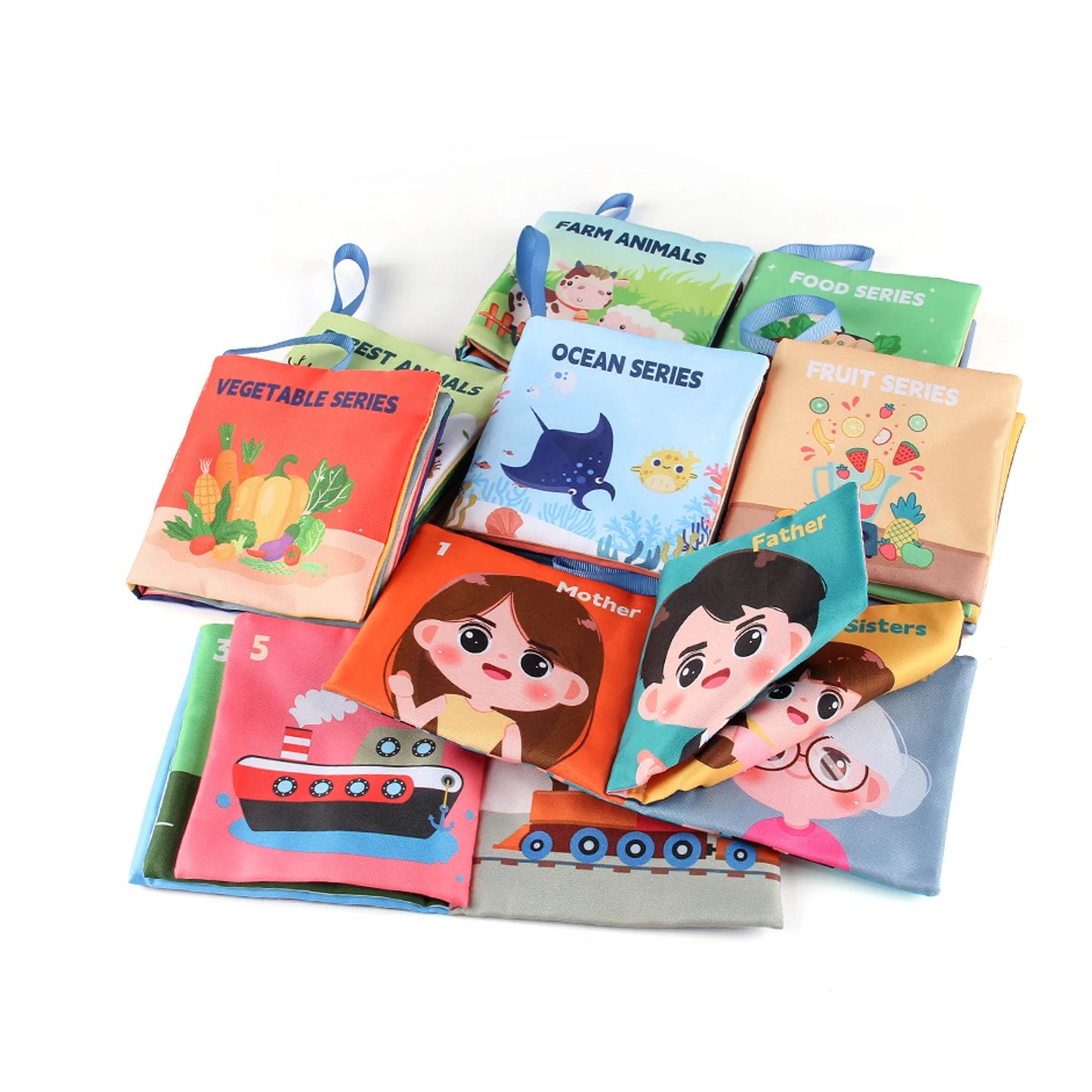 Soft Baby Books toys Montessori 3D Touch Feel High Contrast Cloth Book Sensory