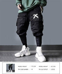 Detachable Multi-Pocket Cargo Pants Men Harajuku Hip Hop Streetwear Joggers Man Elastic Waist Sweatpants Techwear