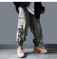 Techwear Cargo Pants Men Multi Pockets Hip Hop Casual Streetwear Trousers Joggers Elastic Waist Sweatpants